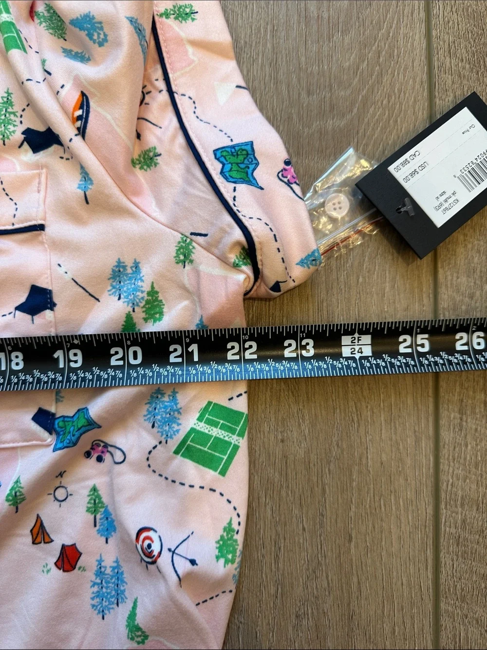 kate spade Light Pink Camp-Print Short Pajama Set
